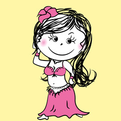 Cartoon Belly dance woman