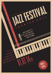 Jazz music, poster background template. 20 deg. rotation. 