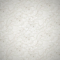 Floral seamless gray background.