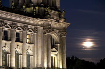 berlin reichstag building in the evening