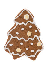 Christmas gingerbread tree isolated on a white background