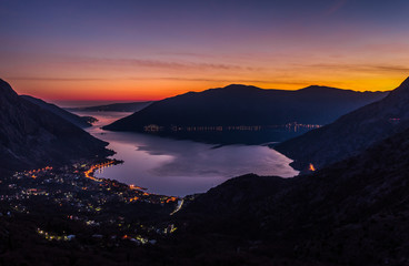 Sunset in Risan boka bay