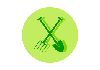 Green garden icon on white background