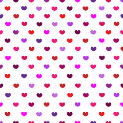 White and pink hearttextile print seamless pattern