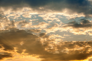 colorful dramatic sky with cloud at sunset
