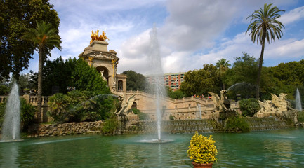 View of Fountain in Parc de la Ciutadella, in Barcelona, Spain