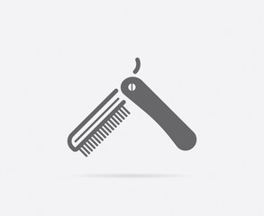Folding Hairbrush Vector Element or Icon, Illustration Ready for Print or Plotter Cut or Using as Logotype with High Quality