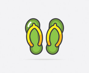 Vector Illustration of Flip Flops can be used as Logo or Icon