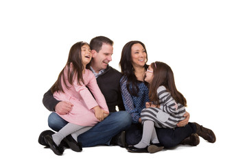 Beautiful family isolated on white