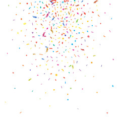 Abstract colorful confetti background. Isolated on white. Vector holiday illustration.