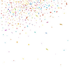 Abstract colorful confetti background. Isolated on white. Vector holiday illustration.