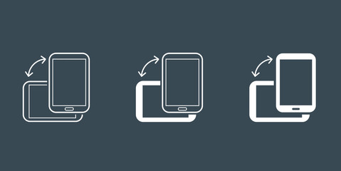 Rotate Smartphone or Cellular Phone or Tablet Icons Set in Vector