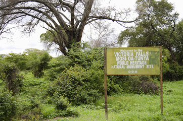 Victoria Falls Sign - Zambia