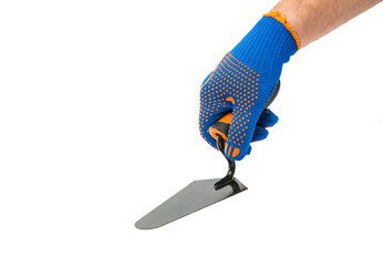 hand with trowel isolated