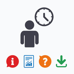 Person waiting sign icon. Time symbol.