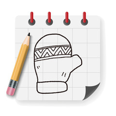 Winter gloves doodle drawing