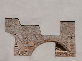 Plastered walls with masonry