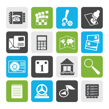 Flat Mobile Phone and Computer icon - Vector Icon Set