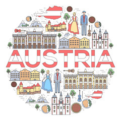 Country Argentina travel vacation guide of goods, places and features. Set of architecture, fashion, people, items or nature background concept. Infographic template design. On thin lines style