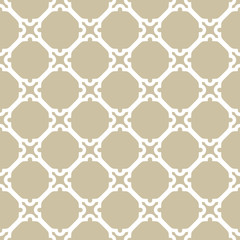 Geometric ornament with fine elements. Seamless golden and white pattern for wallpapers and backgrounds