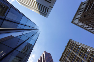 Fototapeta na wymiar View of Skyscrapers from Below in Philadelphia