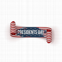 USA Presidents Day vector scroll Ribbon