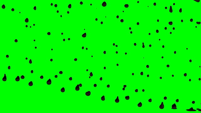 Animated dripping and splashing crude oil or black oil pant against green background in slow motion 6b.