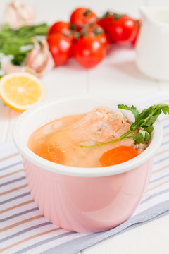 Salmon fresh soup