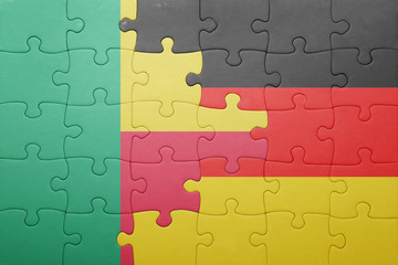 puzzle with the national flag of germany and benin