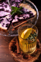 Fruit pie and hot tea