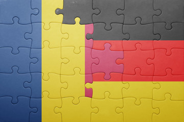 puzzle with the national flag of germany and chad