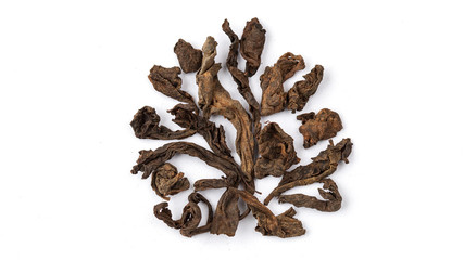 
black tea on a white background