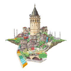 Obraz premium istanbul galata tower view