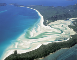 Whitehaven Beach op Whitsunday Island, Queensland, Australië.