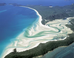 Deken met patroon Whitehaven Beach, Whitsundays Eiland, Australië Whitehaven Beach op Whitsunday Island, Queensland, Australië.