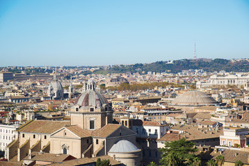 Fototapeta na wymiar Landscape of Rome Vitroriano Palace, Piazza Venezia, Rome, Italy