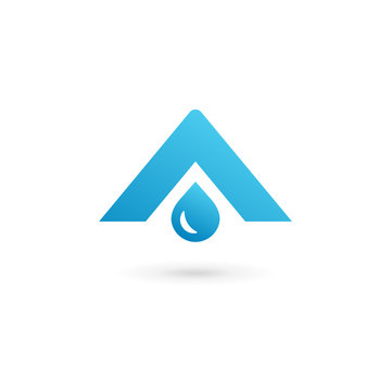 Letter A water drop logo icon design template elements