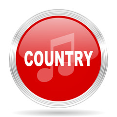 music country red glossy circle modern web icon
