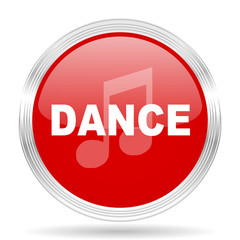 dance music red glossy circle modern web icon
