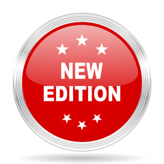 new edition red glossy circle modern web icon