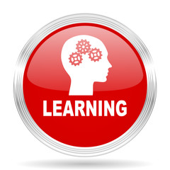 learning red glossy circle modern web icon