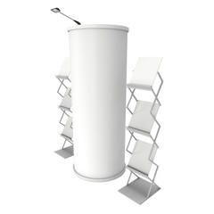 Trade show booth and magazine rack