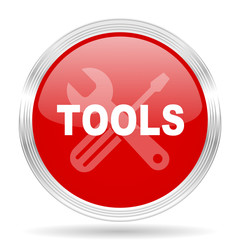 tools red glossy circle modern web icon