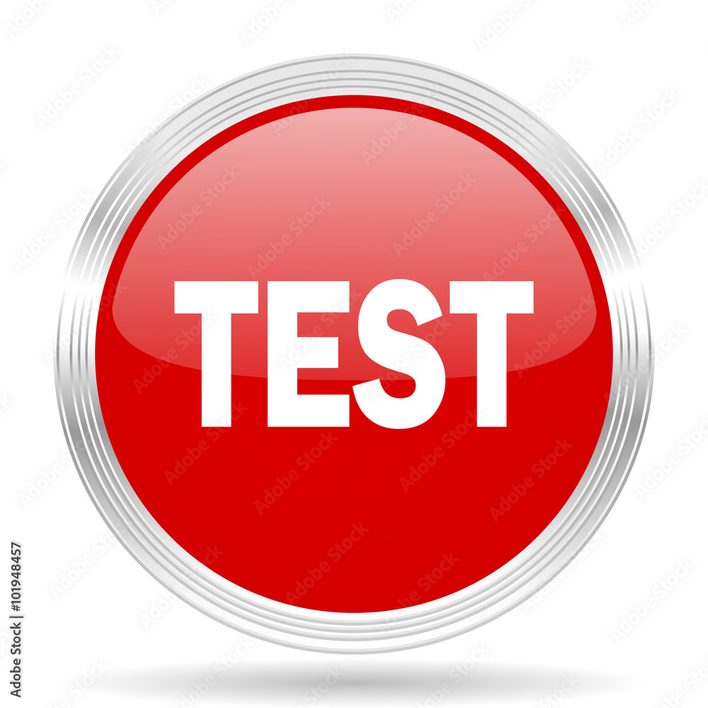 Poster test red glossy circle modern web icon
