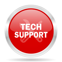 technical support red glossy circle modern web icon