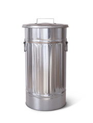 Isolated garbage can with clipping path