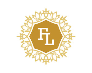 FL initial royal letter logo 