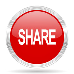 share red glossy circle modern web icon