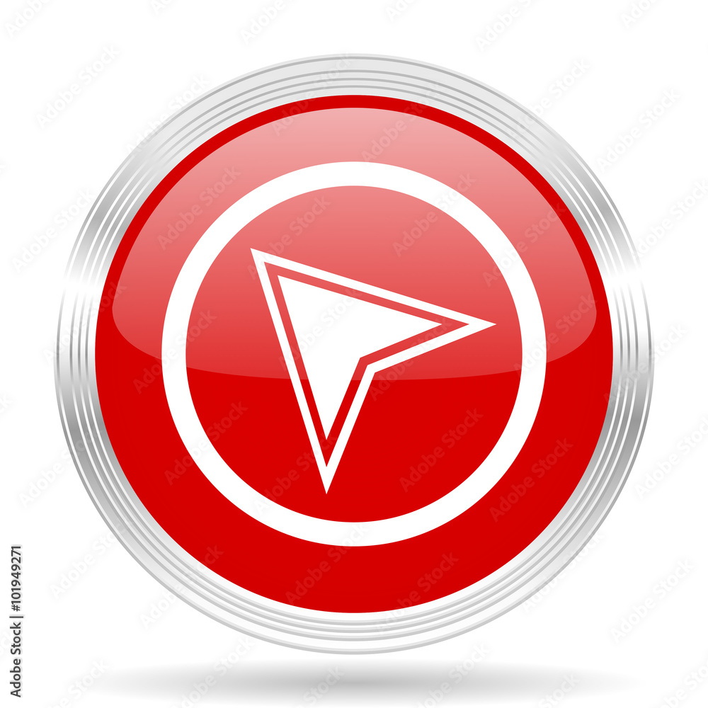 Aufkleber navigation red glossy circle modern web icon