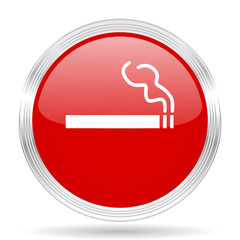 cigarette red glossy circle modern web icon